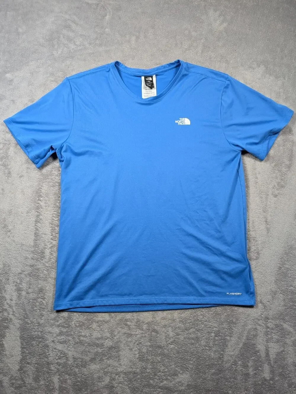 The North Face Flashdry T Shirt Mens Medium Blue Outdoor Hiking Adventure Casual